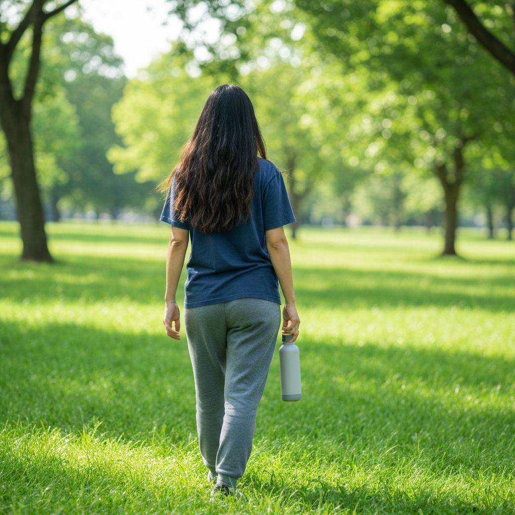 Person geht in der Natur spazieren